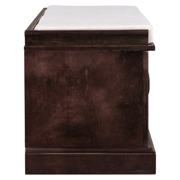 English Elm Trexm Entryway Storage Bench with Drawers Cabinets and Removable Velvet Cushion Espresso WF288172AAP