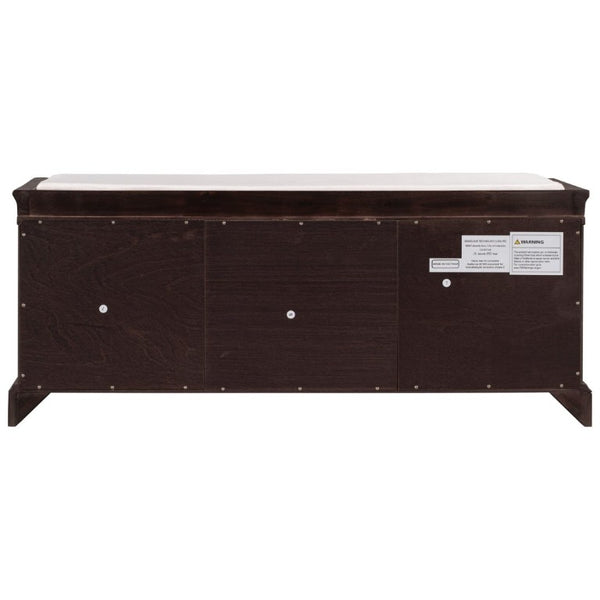 English Elm Trexm Entryway Storage Bench with Drawers Cabinets and Removable Velvet Cushion Espresso WF288172AAP