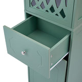 Hearth and Haven Lydia Tall Bathroom Cabinet with Drawer and Acrylic Door, Green