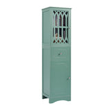 Hearth and Haven Lydia Tall Bathroom Cabinet with Drawer and Acrylic Door, Green