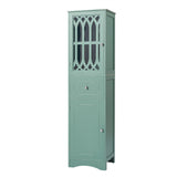 Hearth and Haven Lydia Tall Bathroom Cabinet with Drawer and Acrylic Door, Green