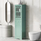 Hearth and Haven Lydia Tall Bathroom Cabinet with Drawer and Acrylic Door, Green