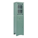 Hearth and Haven Lydia Tall Bathroom Cabinet with Drawer and Acrylic Door, Green