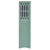 Hearth and Haven Lydia Tall Bathroom Cabinet with Drawer and Acrylic Door, Green