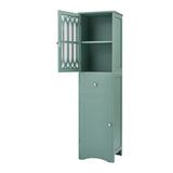 Hearth and Haven Lydia Tall Bathroom Cabinet with Drawer and Acrylic Door, Green