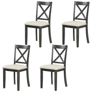 English Elm Orisfur. Solid Wood Dining Chair Set of Four for Farmhouse or Modern Kitchen WF290382AAE