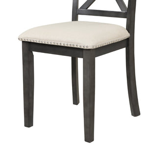 English Elm Orisfur. Solid Wood Dining Chair Set of Four for Farmhouse or Modern Kitchen WF290382AAE