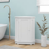 Hearth and Haven June Triangle Bathroom Cabinet with Adjustable Shelf, White