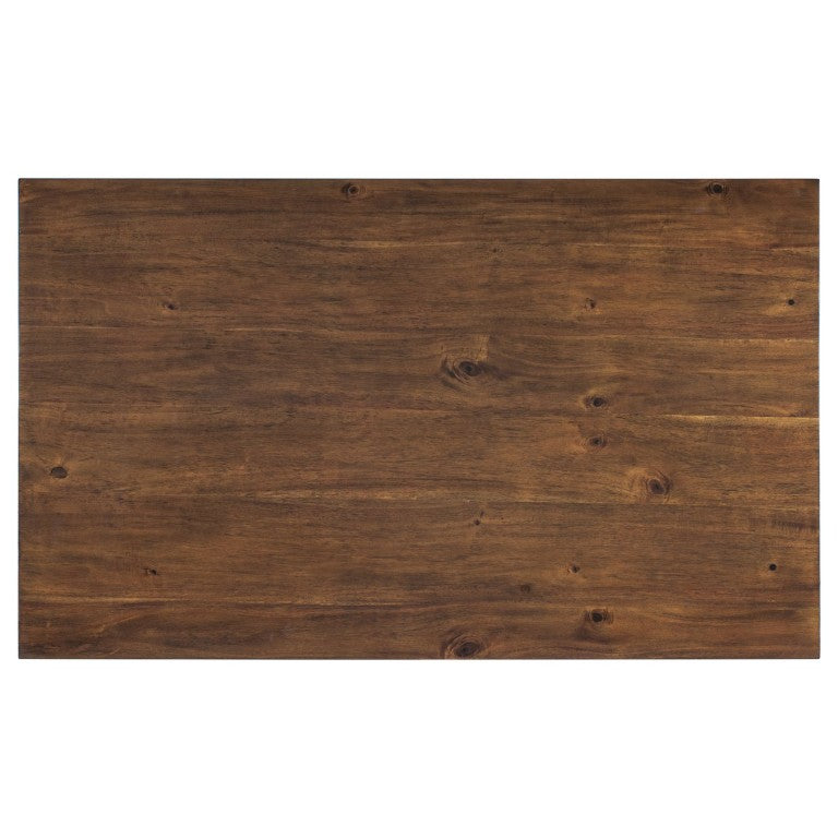 English Elm Trexm Two-Tone Contemporary Dining Table Seats Six with Solid Wood Legs WF292251AAD