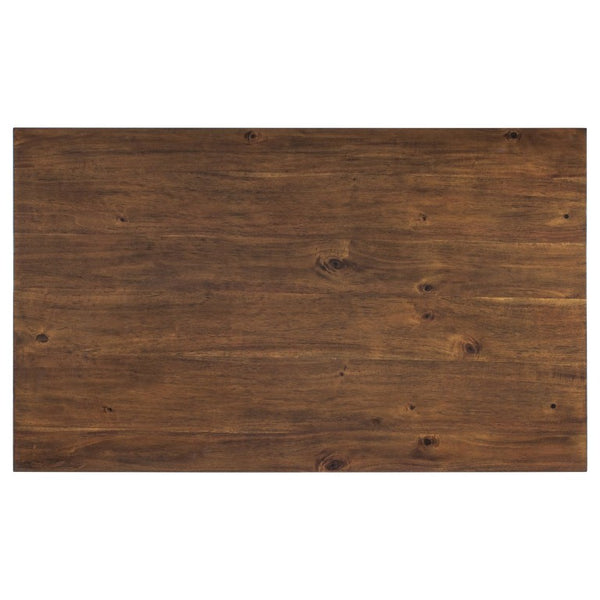 English Elm Trexm Two-Tone Contemporary Dining Table Seats Six with Solid Wood Legs WF292251AAD