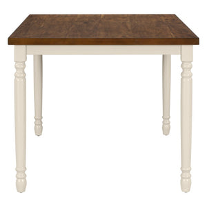 English Elm Trexm Two-Tone Contemporary Dining Table Seats Six with Solid Wood Legs WF292251AAD
