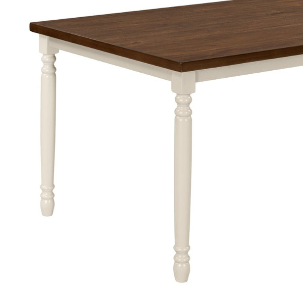 English Elm Trexm Two-Tone Contemporary Dining Table Seats Six with Solid Wood Legs WF292251AAD