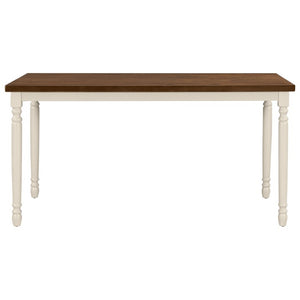 English Elm Trexm Two-Tone Contemporary Dining Table Seats Six with Solid Wood Legs WF292251AAD