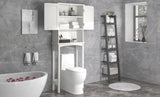 Hearth and Haven Over The Toilet Bathroom Cabinet with Shelf and Two Doors, White
