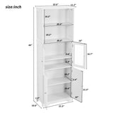 Hearth and Haven Tall Storage Cabinet with Shelves and Doors, White