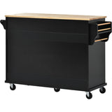Hearth and Haven Vivienne Rolling Mobile Kitchen Cart with Storage and 5 Drawers, Black