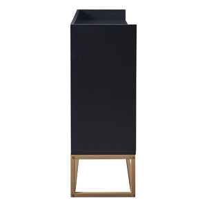 English Elm Trexm Contemporary Buffet with Gold Legs and Handleless Doors for Dining Entryway WF298903AAB