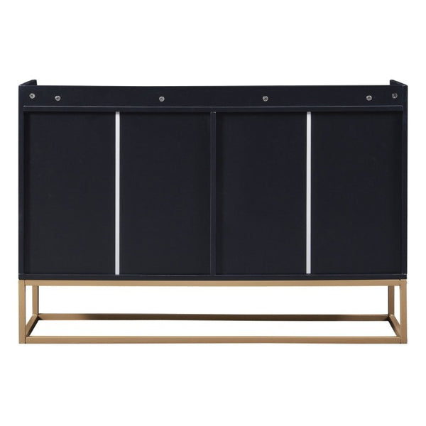 English Elm Trexm Contemporary Buffet with Gold Legs and Handleless Doors for Dining Entryway WF298903AAB