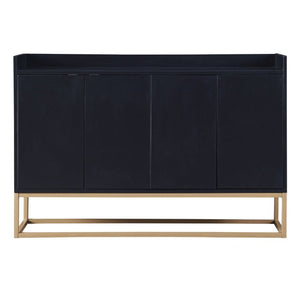 English Elm Trexm Contemporary Buffet with Gold Legs and Handleless Doors for Dining Entryway WF298903AAB