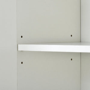 English Elm Trexm White and Gold Slim Buffet Cabinet with Push Open Doors for Dining Entryway WF298903AAK