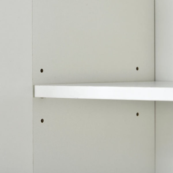 English Elm Trexm White and Gold Slim Buffet Cabinet with Push Open Doors for Dining Entryway WF298903AAK