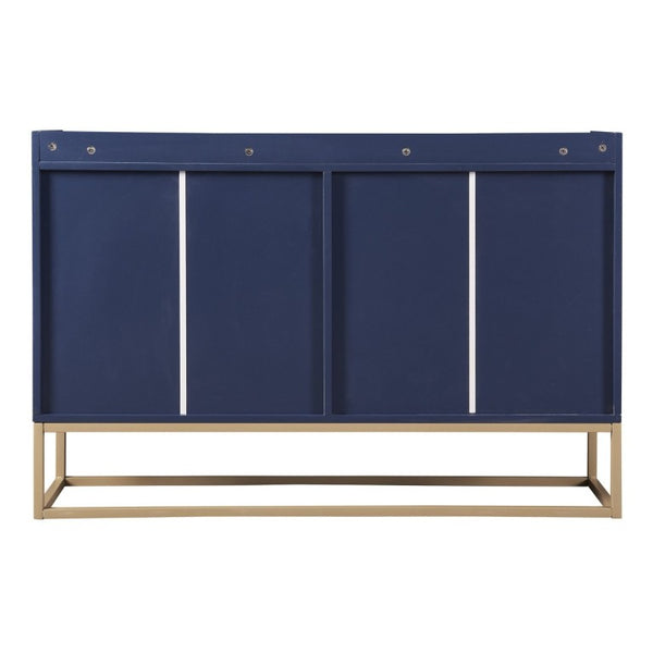 English Elm Trexm Buffet Cabinet with Gold Steel Legs Handleless Doors and Dining Room Storage WF298903AAM