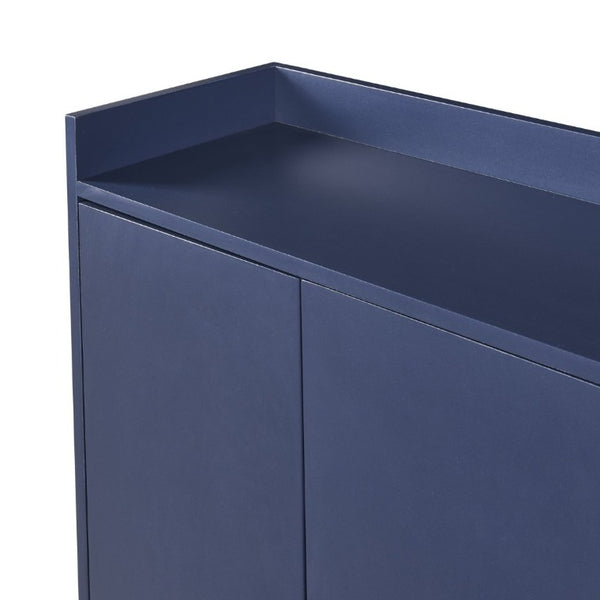 English Elm Trexm Buffet Cabinet with Gold Steel Legs Handleless Doors and Dining Room Storage WF298903AAM