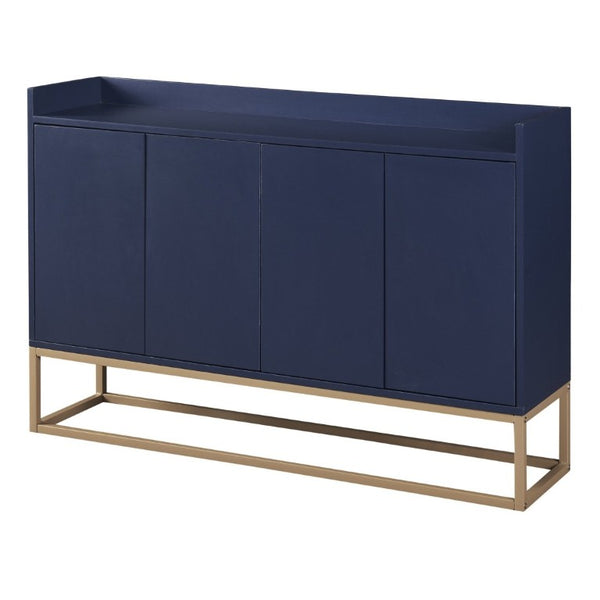 English Elm Trexm Buffet Cabinet with Gold Steel Legs Handleless Doors and Dining Room Storage WF298903AAM