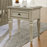 Hearth and Haven Parker One Drawer Nightstand for Bedroom, Stone Grey