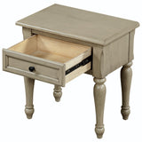 Hearth and Haven Parker One Drawer Nightstand for Bedroom, Stone Grey WF299782AAE