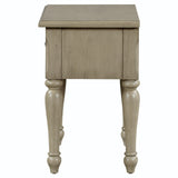 Hearth and Haven Parker One Drawer Nightstand for Bedroom, Stone Grey