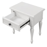Hearth and Haven Parker One Drawer Nightstand for Bedroom, White