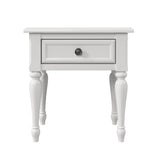 Hearth and Haven Parker One Drawer Nightstand for Bedroom, White WF299782AAK