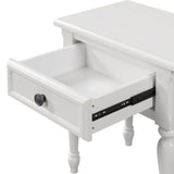 Hearth and Haven Parker One Drawer Nightstand for Bedroom, White