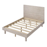 Hearth and Haven Solid Wood Grain Platform Bed Frame, Full, Stone Grey WF304319AAE