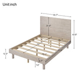 Hearth and Haven Solid Wood Grain Platform Bed Frame, Full, Stone Grey WF304319AAE