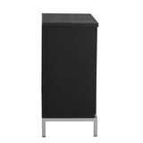 Hearth and Haven Sullivan Storage Sideboard with Solid Wood Veneer and Metal Leg Frame, Black WF305177AAB