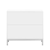 Hearth and Haven Sullivan Storage Sideboard with Solid Wood Veneer and Metal Leg Frame, White WF305177AAK