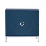 Hearth and Haven Sullivan Storage Sideboard with Solid Wood Veneer and Metal Leg Frame, Navy WF305177AAM