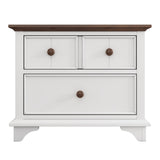 Hearth and Haven Wooden 2 Drawers Captain Nightstand, White WF305273AAK