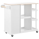 Hearth and Haven West Multipurpose Kitchen Island Cart with Adjustable Storage Shelves, White WF305554AAW