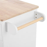 Hearth and Haven West Multipurpose Kitchen Island Cart with Adjustable Storage Shelves, White