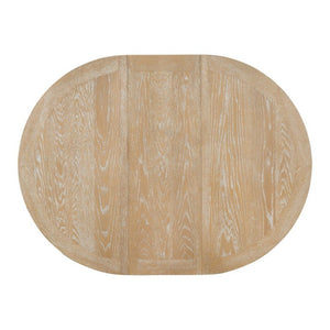 English Elm Trexm Farmhouse Extendable Round Dining Table with Oak Veneer Top and X Base Seats 6 Natural Wood Wash WF305980AAE