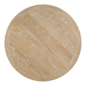 English Elm Trexm Farmhouse Extendable Round Dining Table with Oak Veneer Top and X Base Seats 6 Natural Wood Wash WF305980AAE