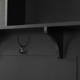 Hearth and Haven George Hall Tree with 2 Large Drawers, 5 Coat Hooks, Black WF306450AAB