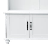 Hearth and Haven George Hall Tree with 2 Large Drawers, 5 Coat Hooks, White WF306450AAK