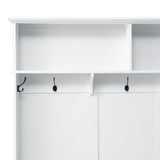 Hearth and Haven George Hall Tree with 2 Large Drawers, 5 Coat Hooks, White WF306450AAK