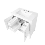 Hearth and Haven 30 Inch Bathroom Vanity with Sink and Drawers, White