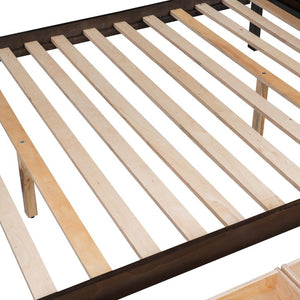 English Elm 1/3 Twin Over Full Solid Pine Bunk Bed with Stair Storage and Under Bed Drawers WF309398AAP
