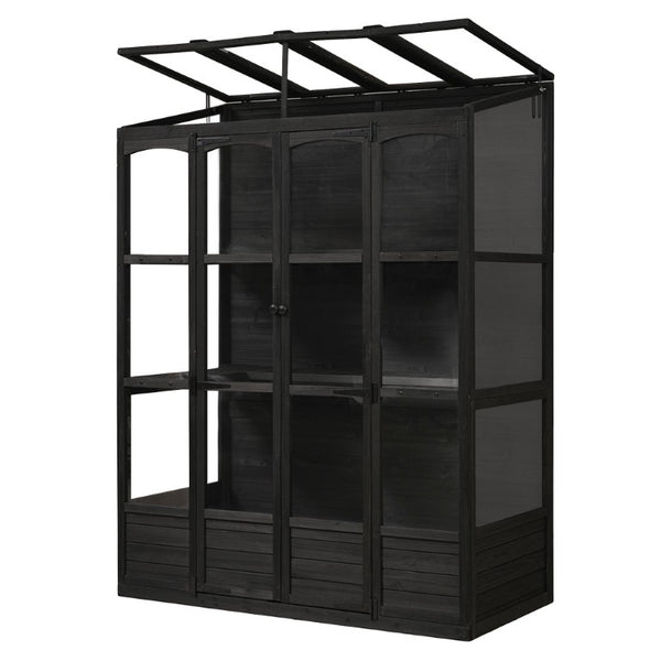 English Elm Wf316554aab[not for Sale] Fir Wood Walk-In Greenhouse with Polycarbonate Panel Skylights WF316554AAB